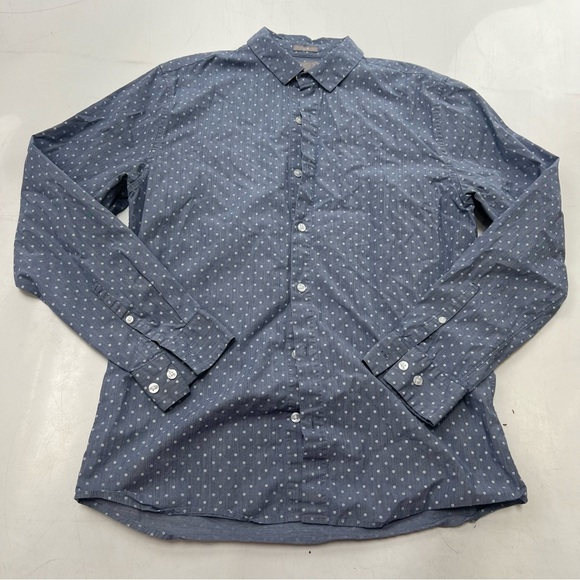 A-Frame men’s blue button down shirt M L124-22 - Picture 2 of 6